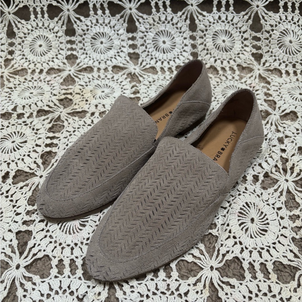 Lucky Brand Tan Slip-On Loafers soft suede 8.5